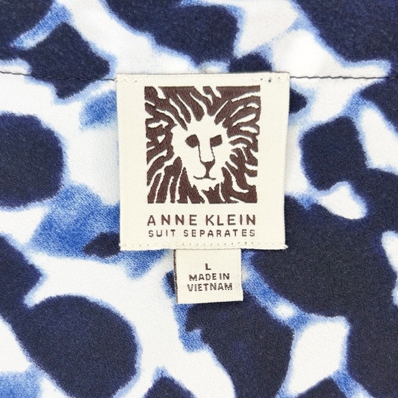 Anne Klein Ultramarine Chic Ink Multi V-Neck Sleeveless Tank Top Size L - Picture 8 of 12